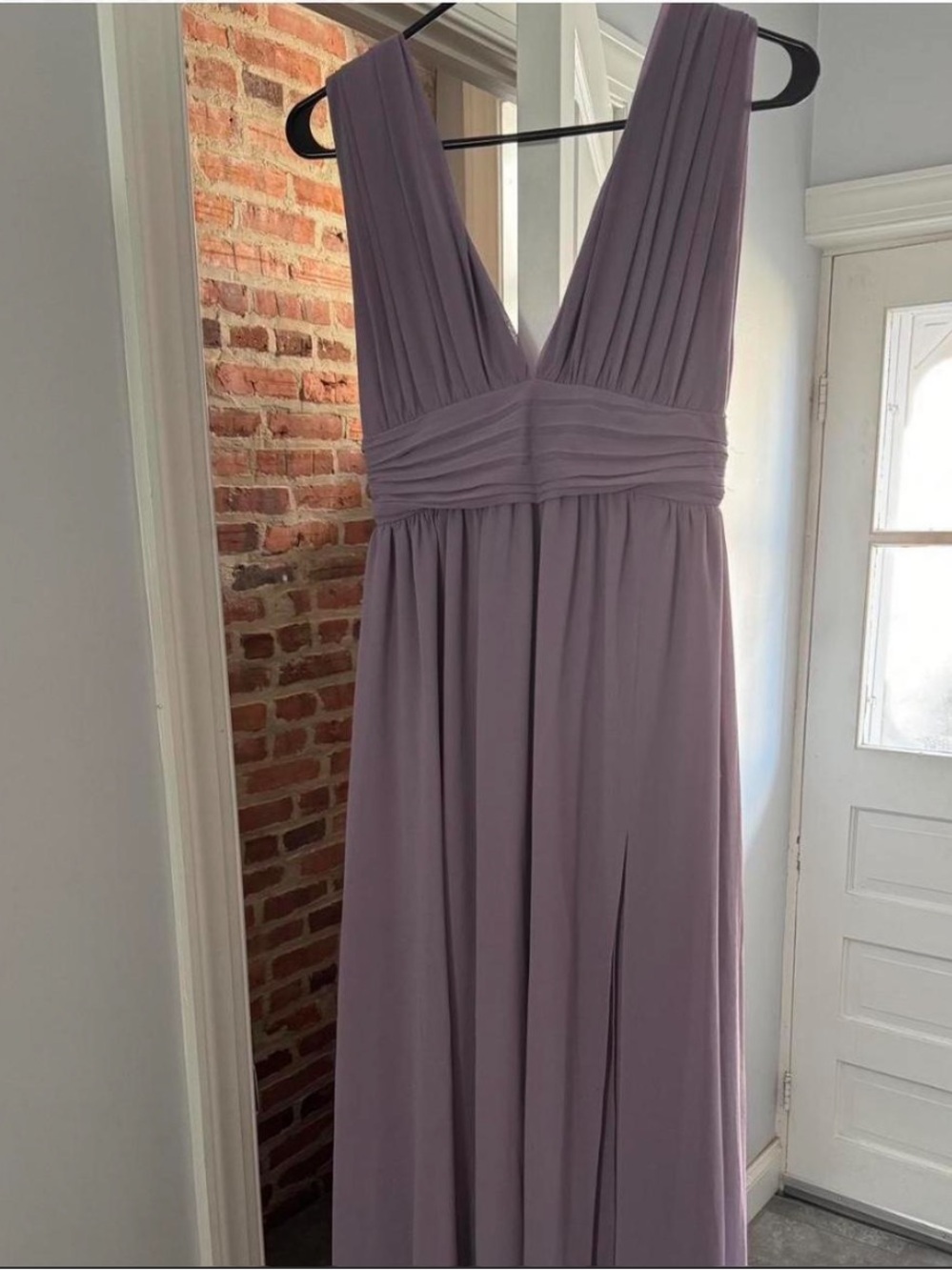 Lulu's Lavender V-Neck Pleated Maxi Dress